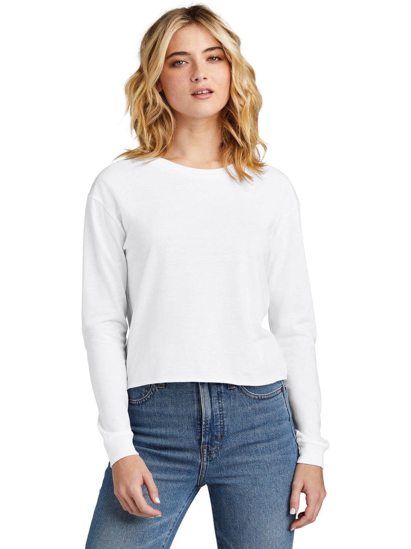 no-logo District Ladies Perfect Tri Midi Long Sleeve Tee-New-District-Thread Logic
