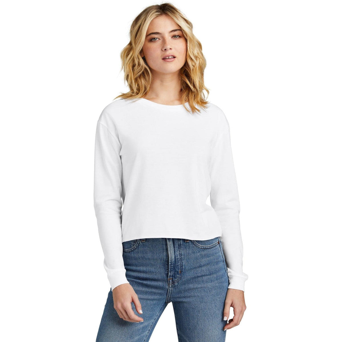no-logo District Ladies Perfect Tri Midi Long Sleeve Tee-New-District-Thread Logic