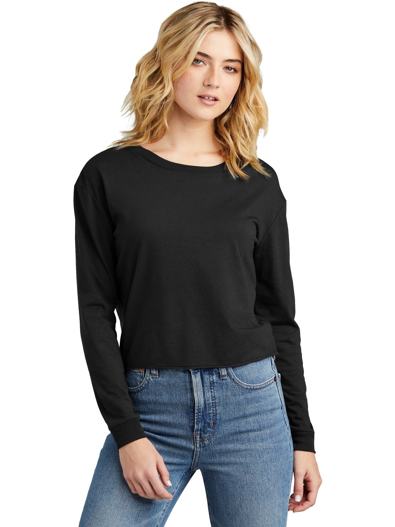 no-logo District Ladies Perfect Tri Midi Long Sleeve Tee-New-District-Thread Logic