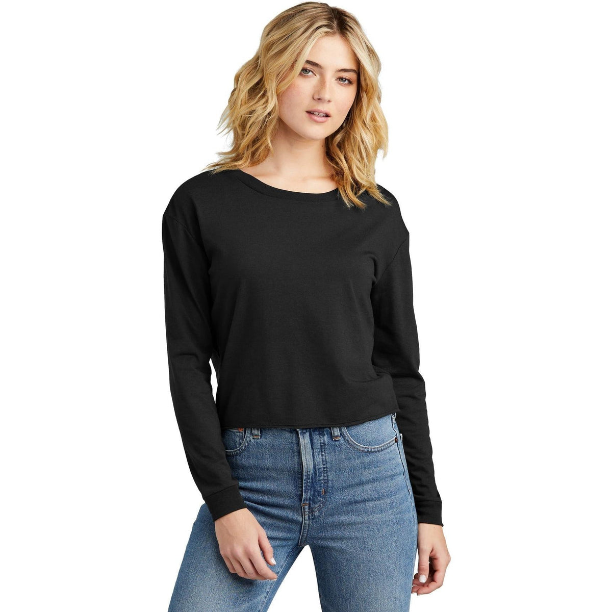 no-logo District Ladies Perfect Tri Midi Long Sleeve Tee-New-District-Thread Logic