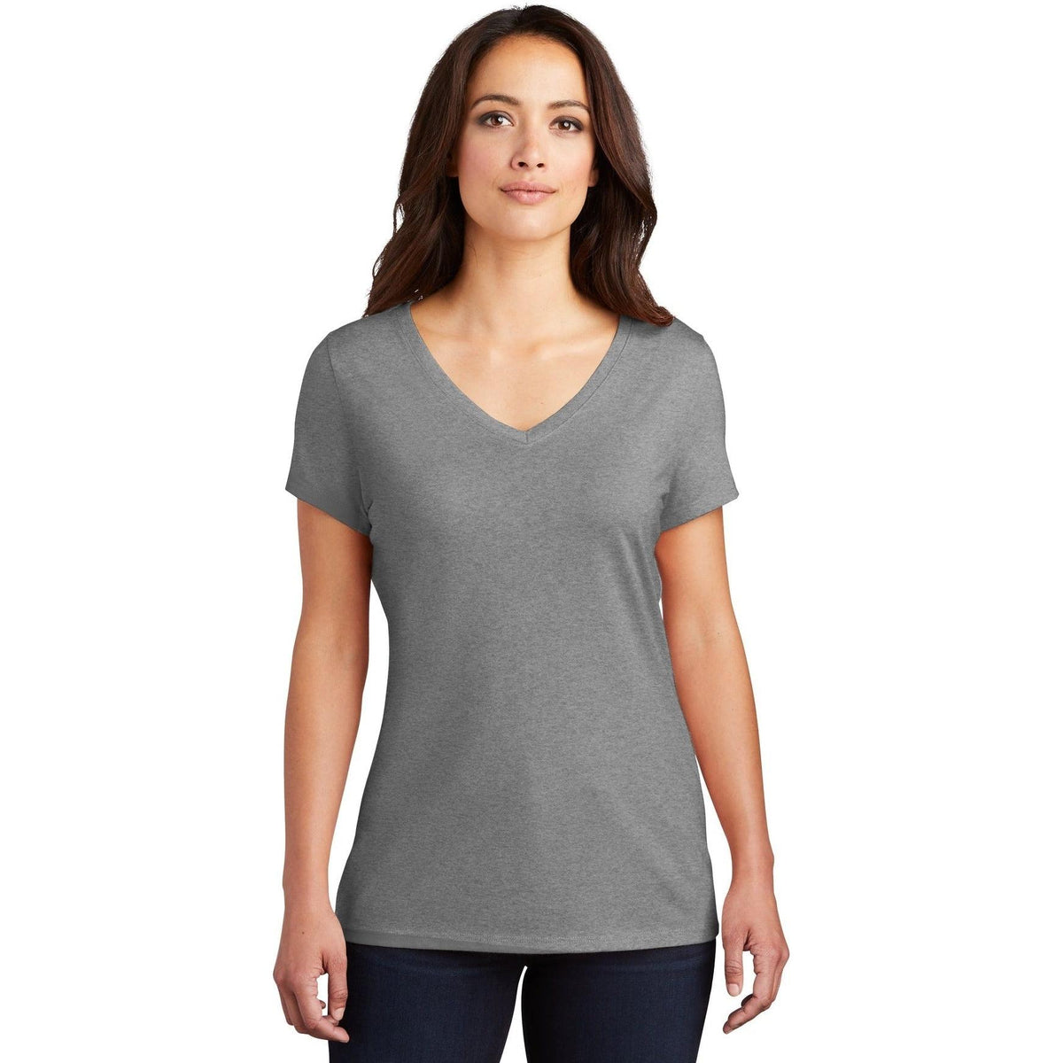 no-logo District Ladies Perfect Tri V-Neck Tee-Regular-District-Thread Logic