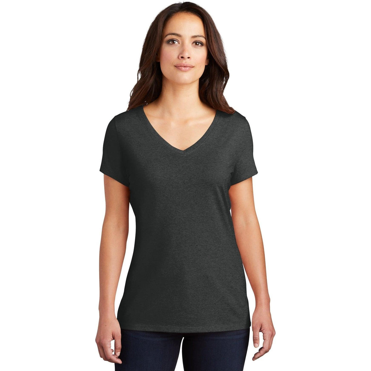 no-logo District Ladies Perfect Tri V-Neck Tee-Regular-District-Thread Logic