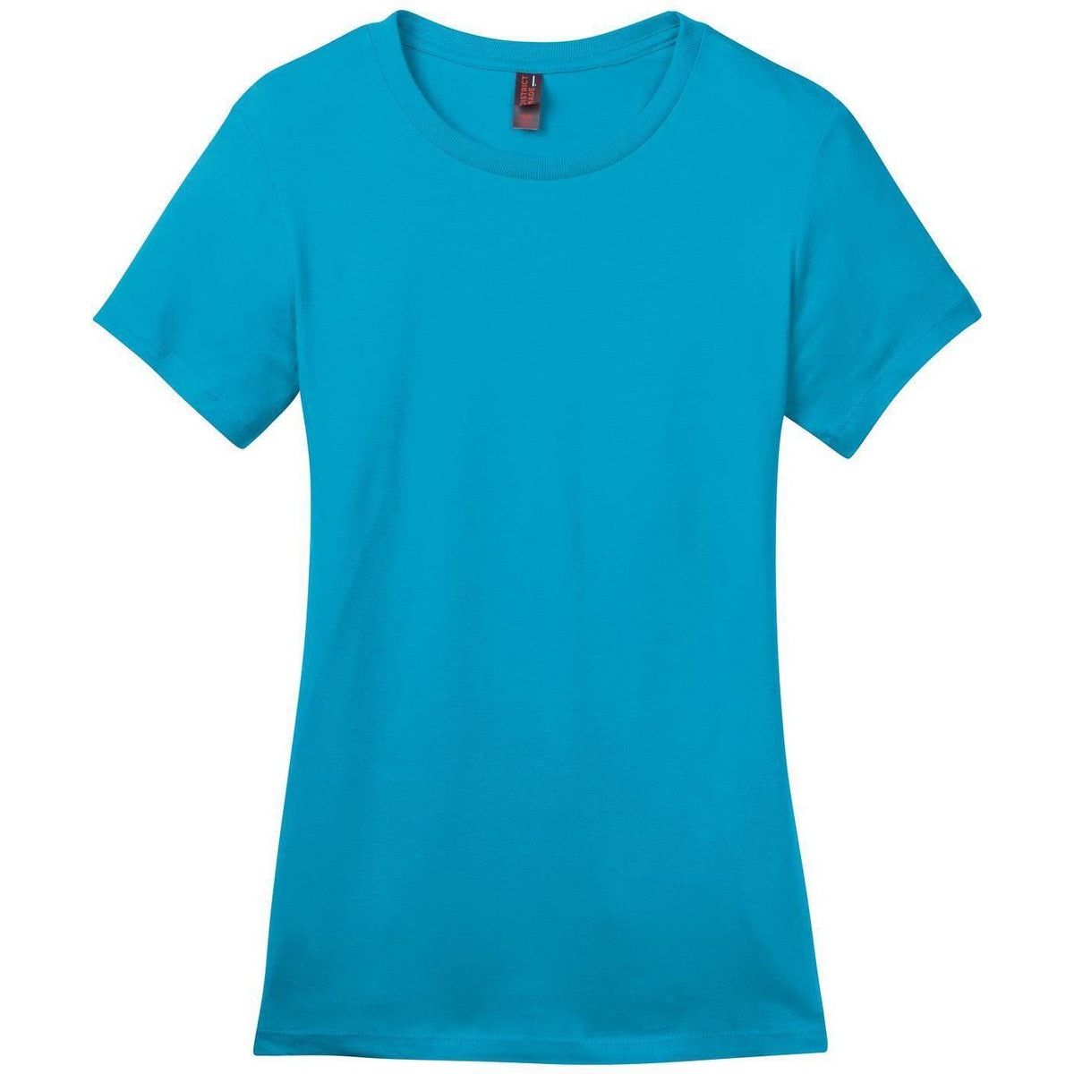 no-logo District Women's Perfect Weight Crew Tee-Polos-District-Bright Turquoise-XS-Thread Logic