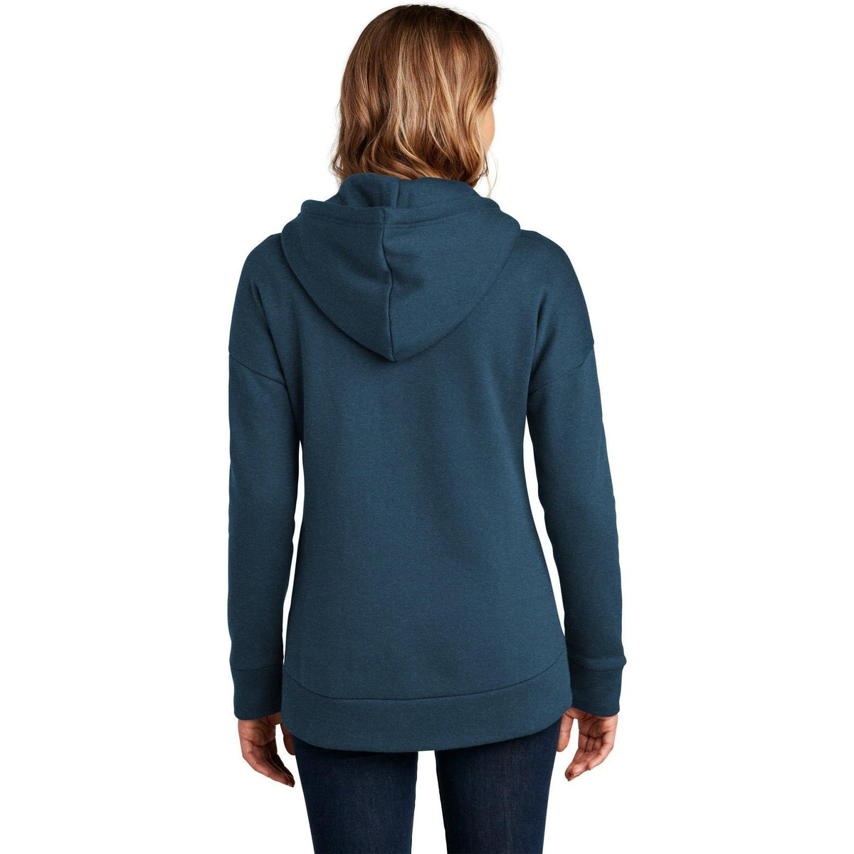 no-logo District Ladies Perfect Weight Fleece Drop Shoulder Full-Zip Hoodie-Regular-District-Thread Logic