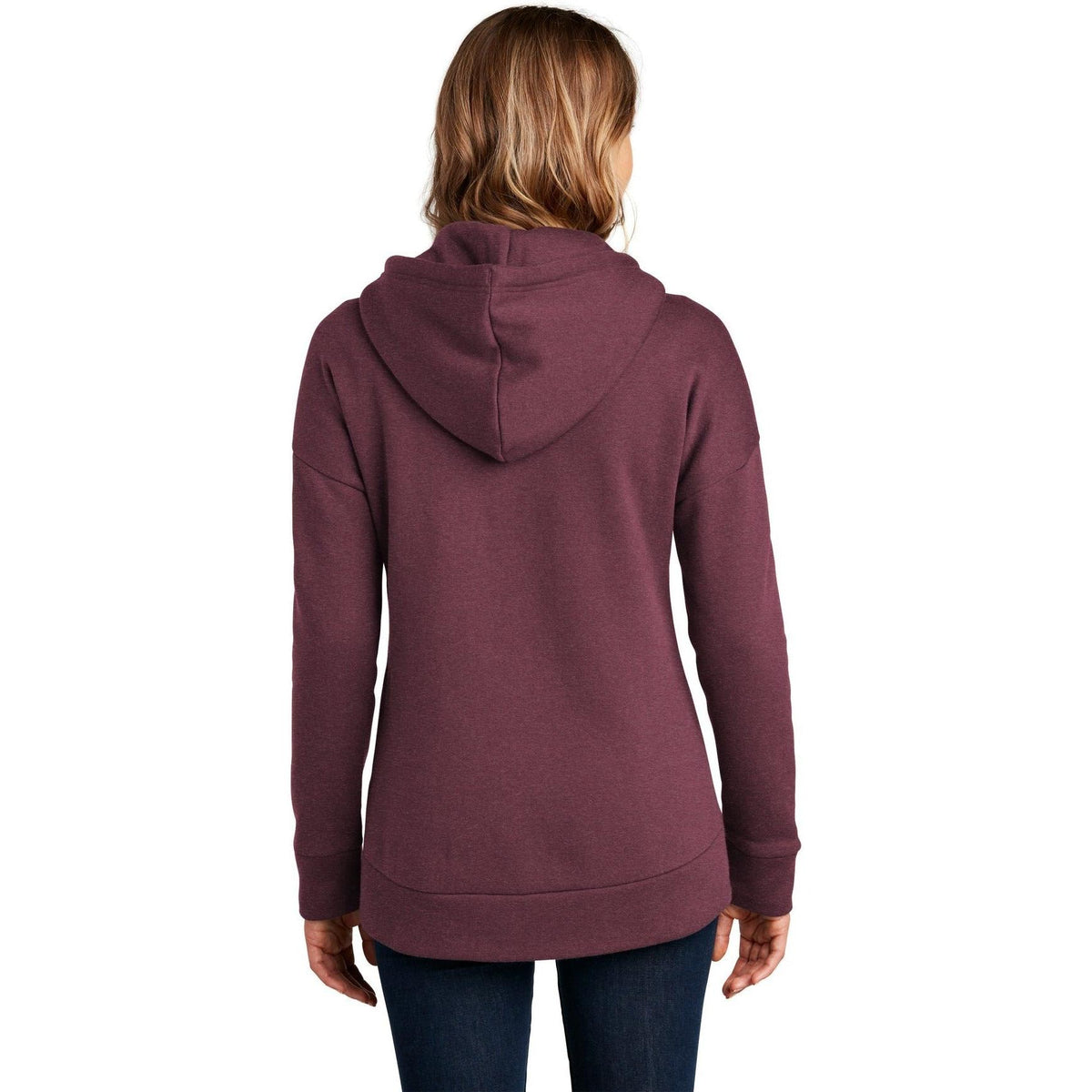 no-logo District Ladies Perfect Weight Fleece Drop Shoulder Full-Zip Hoodie-Regular-District-Thread Logic
