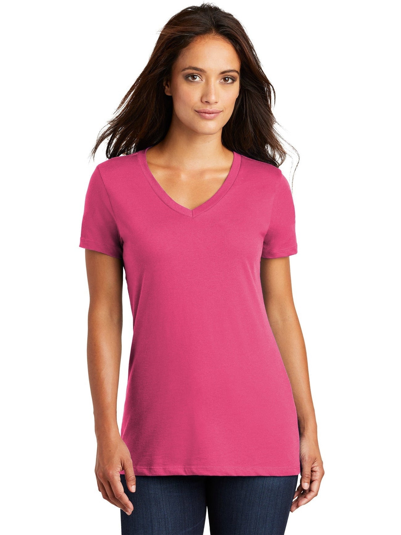 no-logo District Ladies Perfect Weight V-Neck Tee-Regular-District-Thread Logic