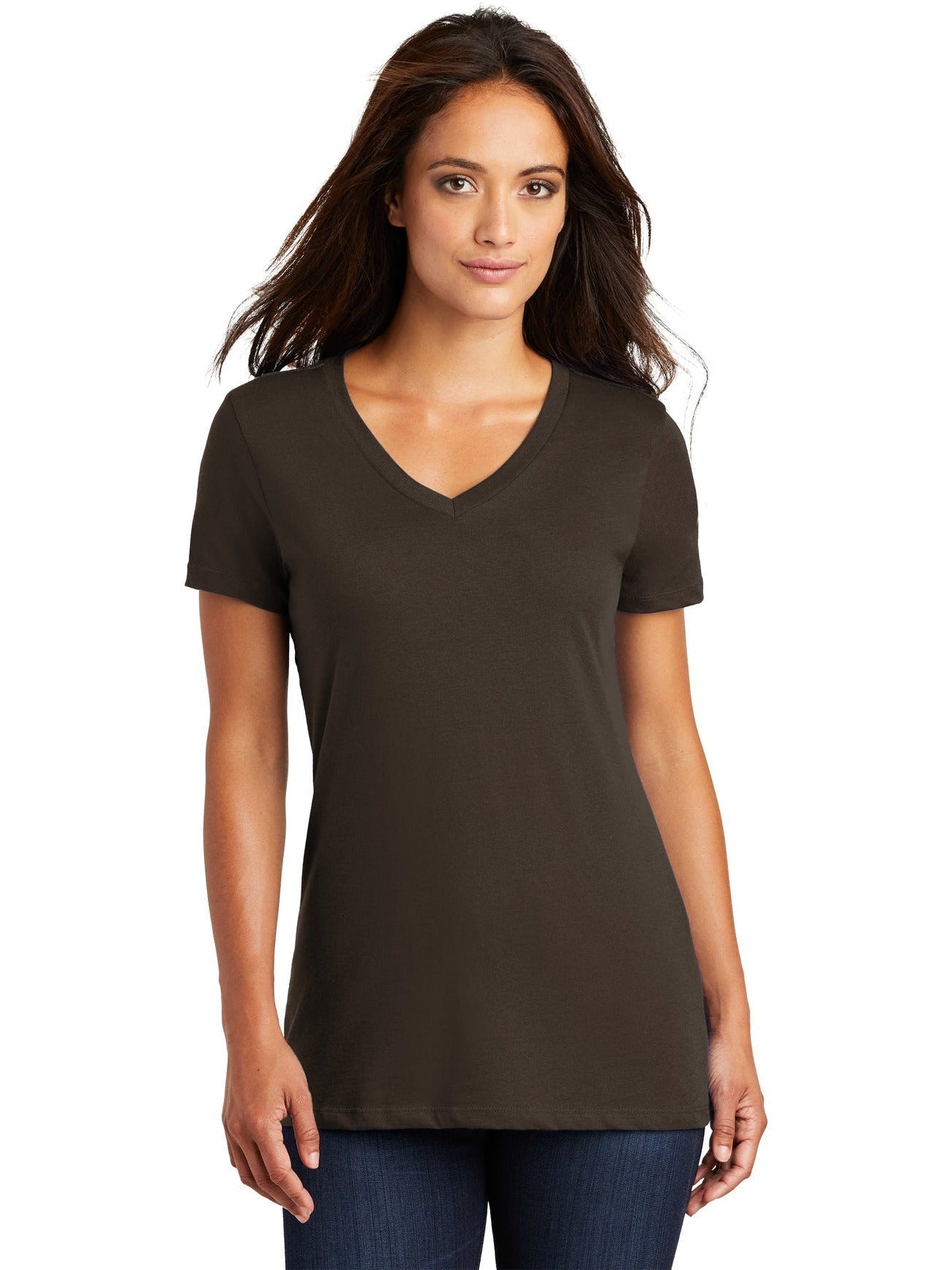 no-logo District Ladies Perfect Weight V-Neck Tee-Regular-District-Thread Logic