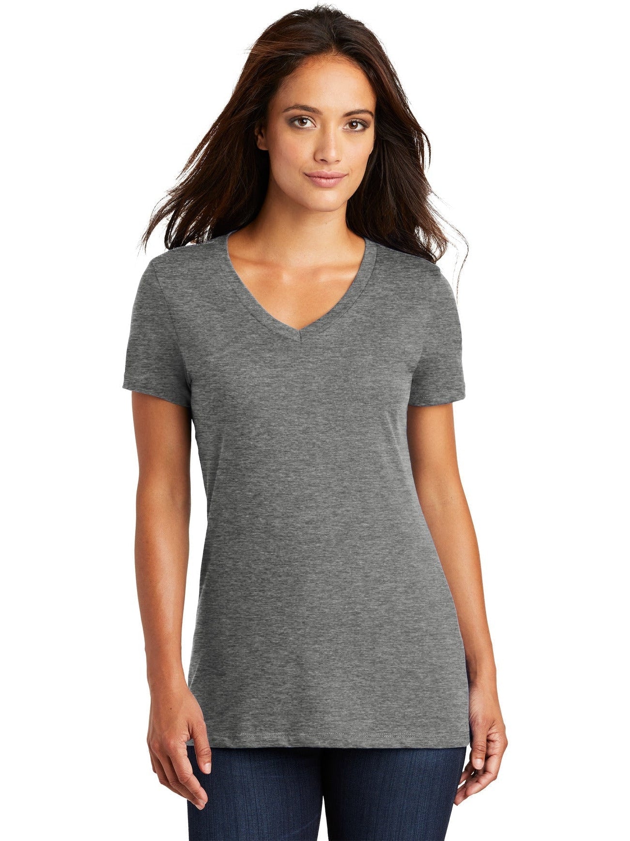 no-logo District Ladies Perfect Weight V-Neck Tee-Regular-District-Thread Logic
