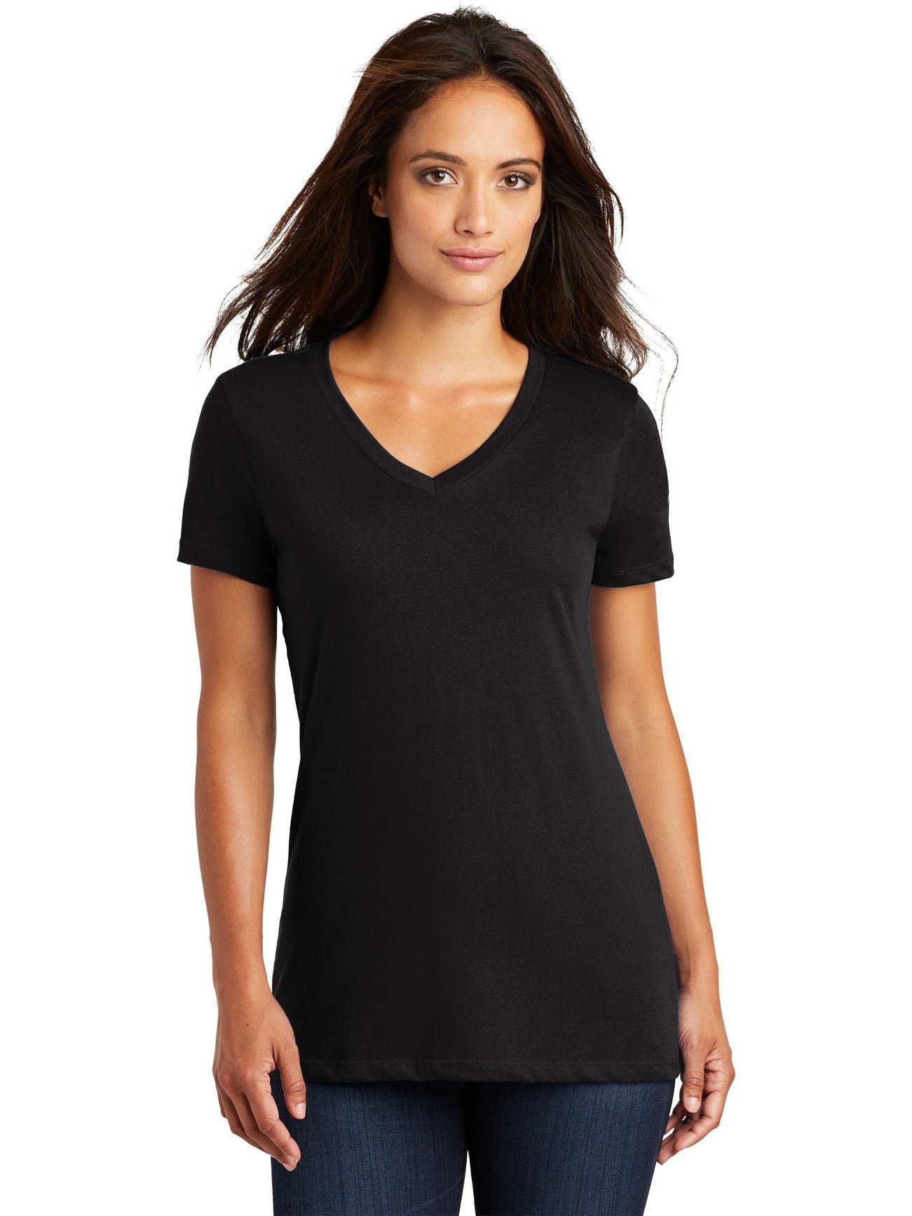no-logo District Ladies Perfect Weight V-Neck Tee-Regular-District-Thread Logic