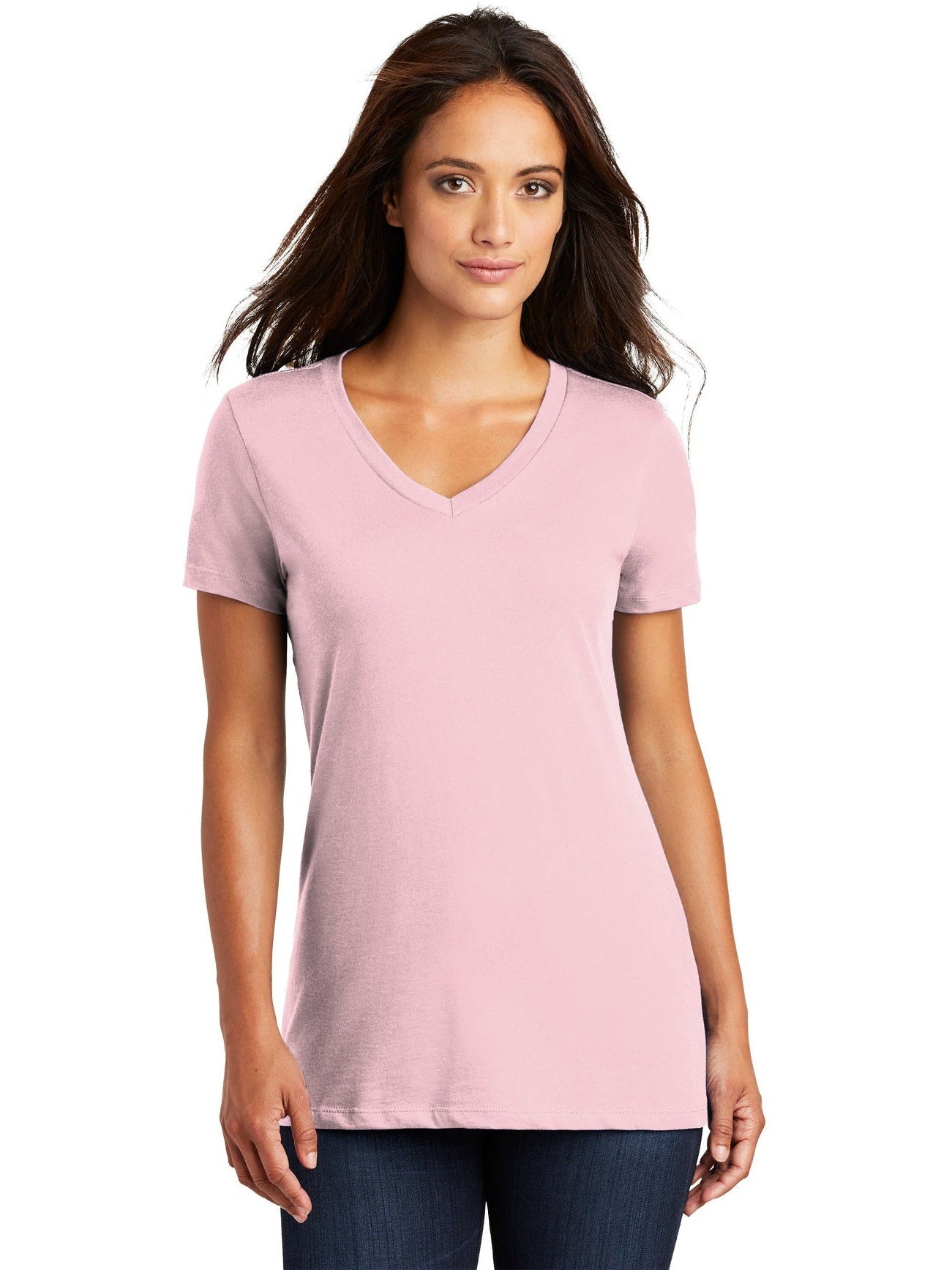 no-logo District Ladies Perfect Weight V-Neck Tee-Regular-District-Thread Logic