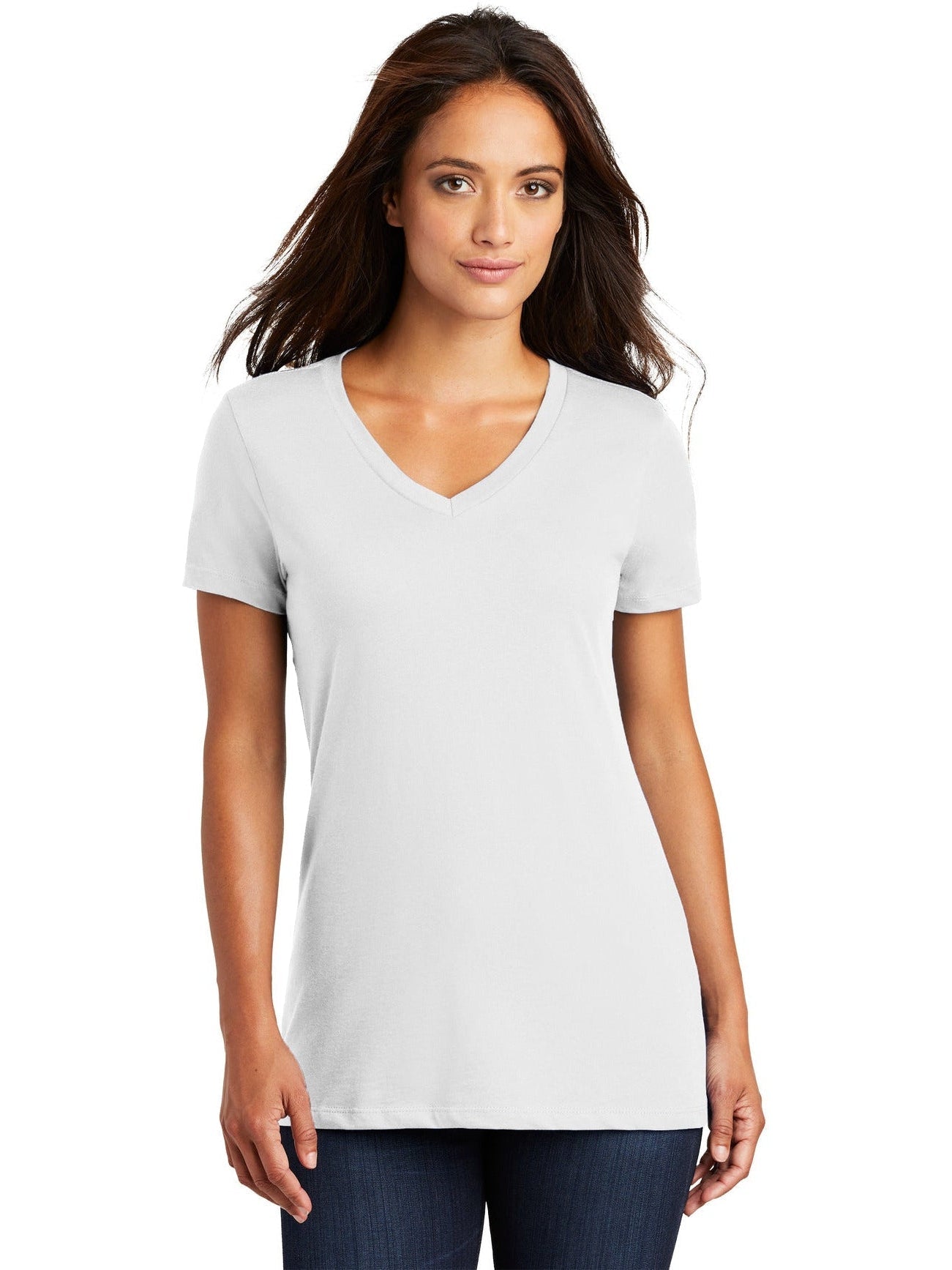 no-logo District Ladies Perfect Weight V-Neck Tee-Regular-District-Thread Logic