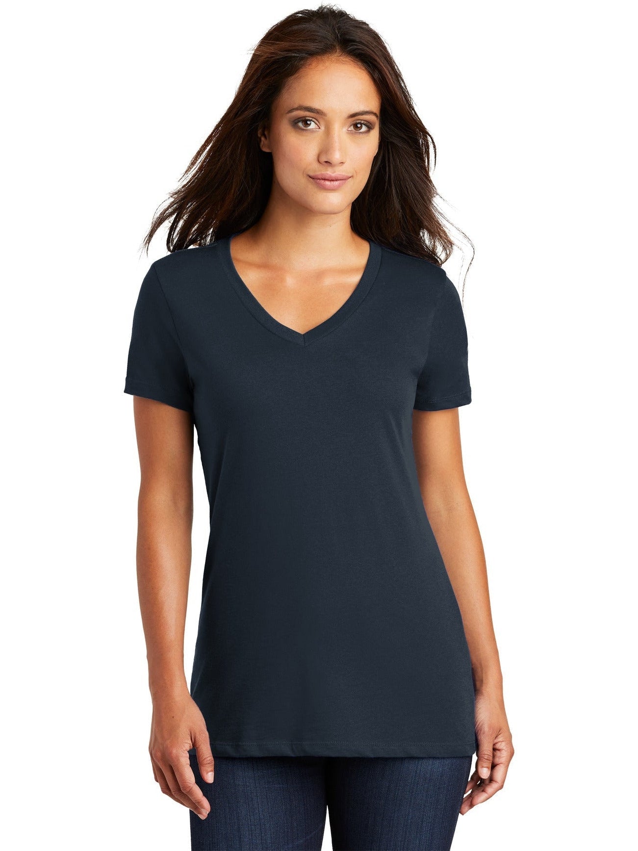 no-logo District Ladies Perfect Weight V-Neck Tee-Regular-District-Thread Logic