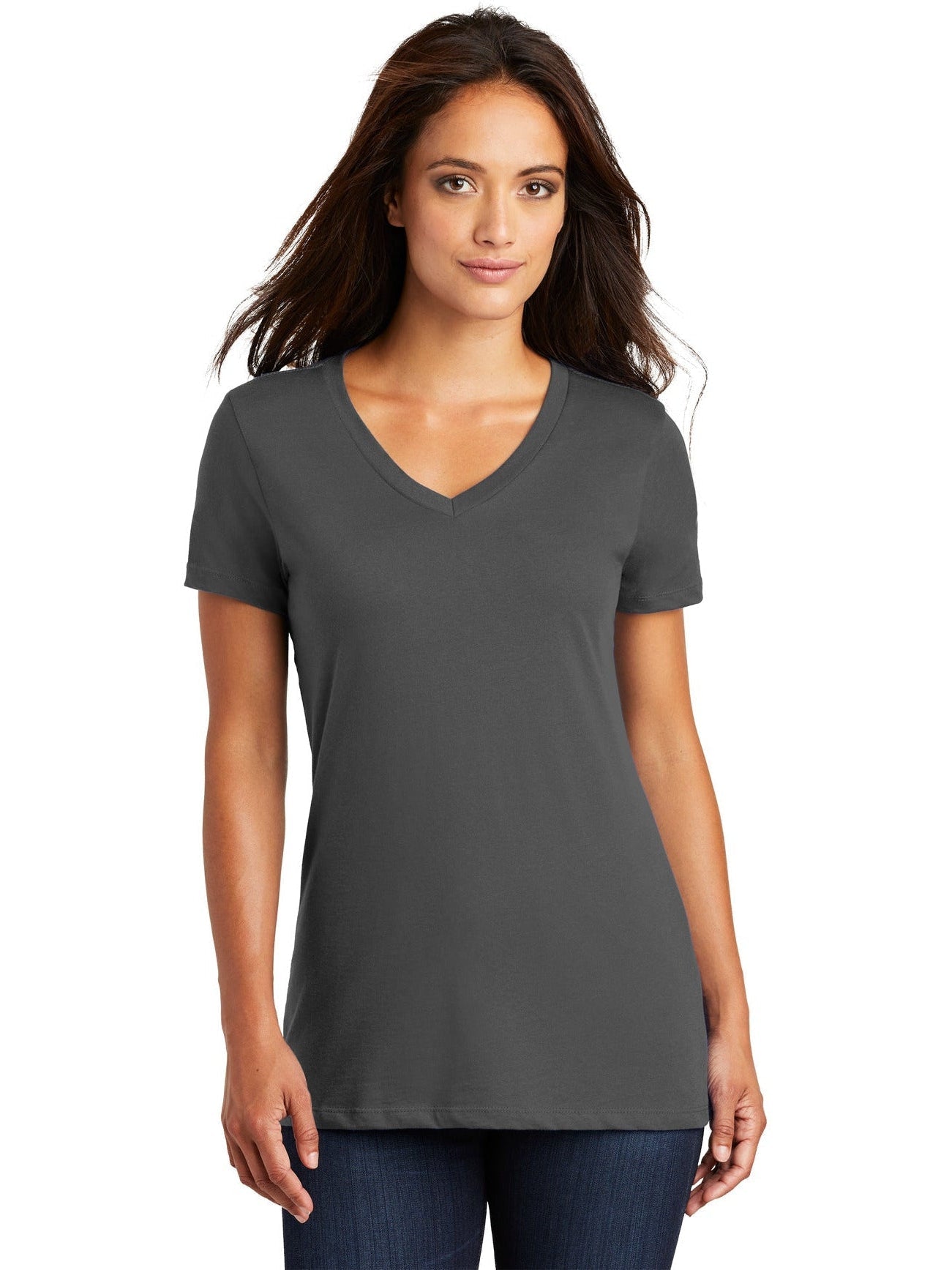 no-logo District Ladies Perfect Weight V-Neck Tee-Regular-District-Thread Logic