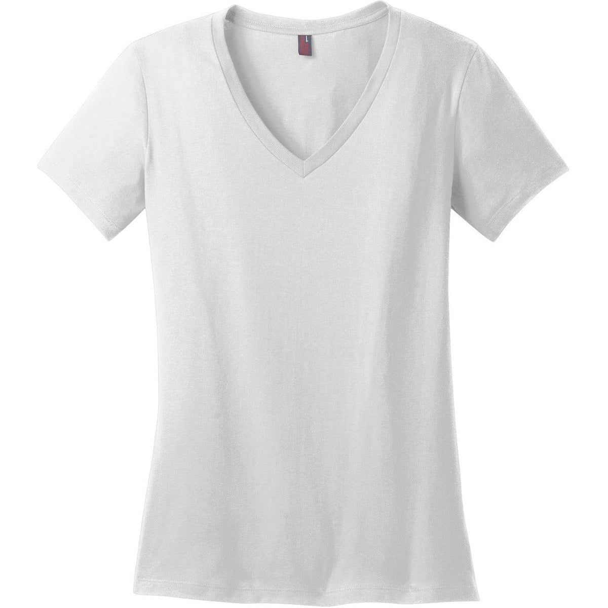 no-logo District Women's Perfect Weight V-Neck Tee-Polos-District-Bright White-XS-Thread Logic