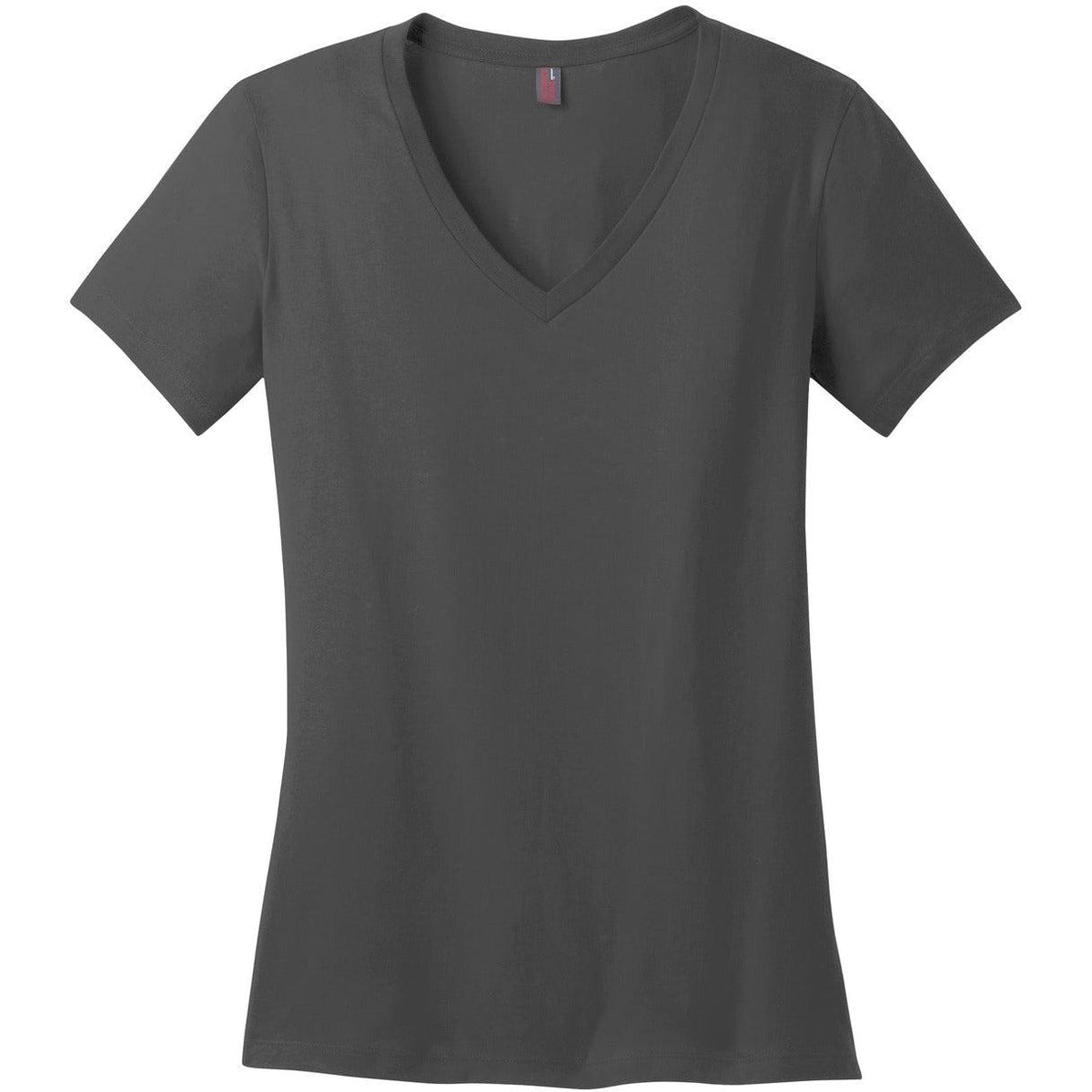 no-logo District Women's Perfect Weight V-Neck Tee-Polos-District-Charcoal-XS-Thread Logic