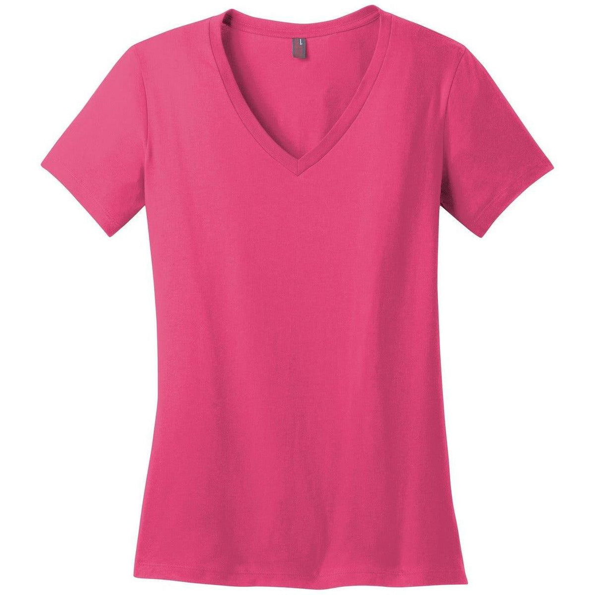 no-logo District Women's Perfect Weight V-Neck Tee-Polos-District-Dark Fuschia-XS-Thread Logic