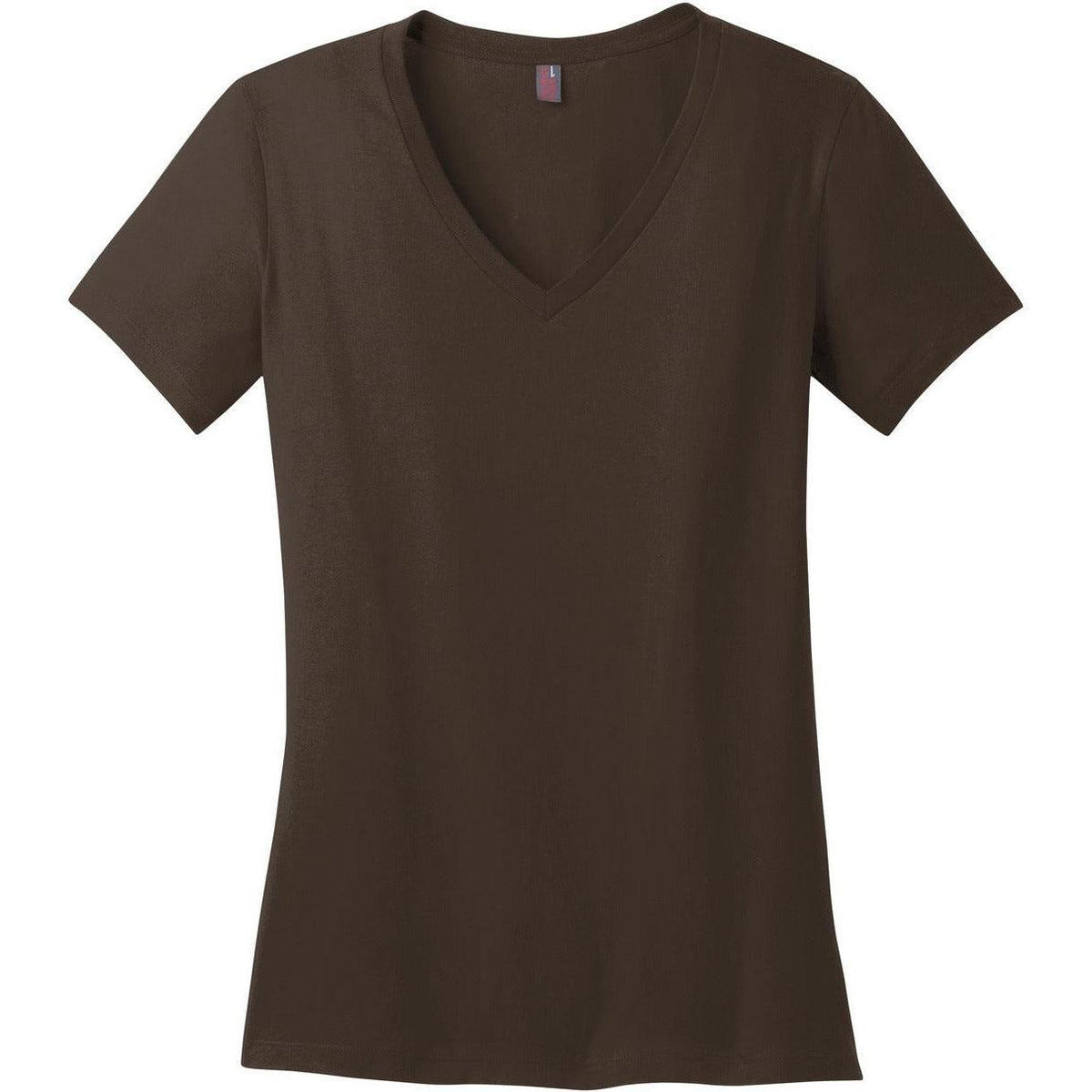 no-logo District Women's Perfect Weight V-Neck Tee-Polos-District-Espresso-XS-Thread Logic