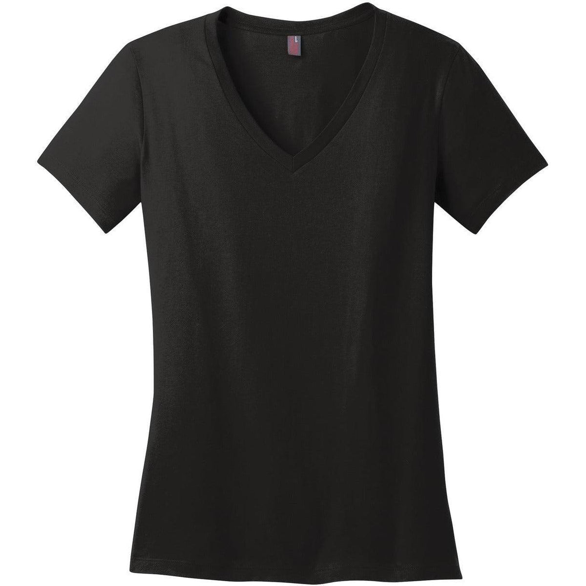 no-logo District Women's Perfect Weight V-Neck Tee-Polos-District-Jet Black-XS-Thread Logic