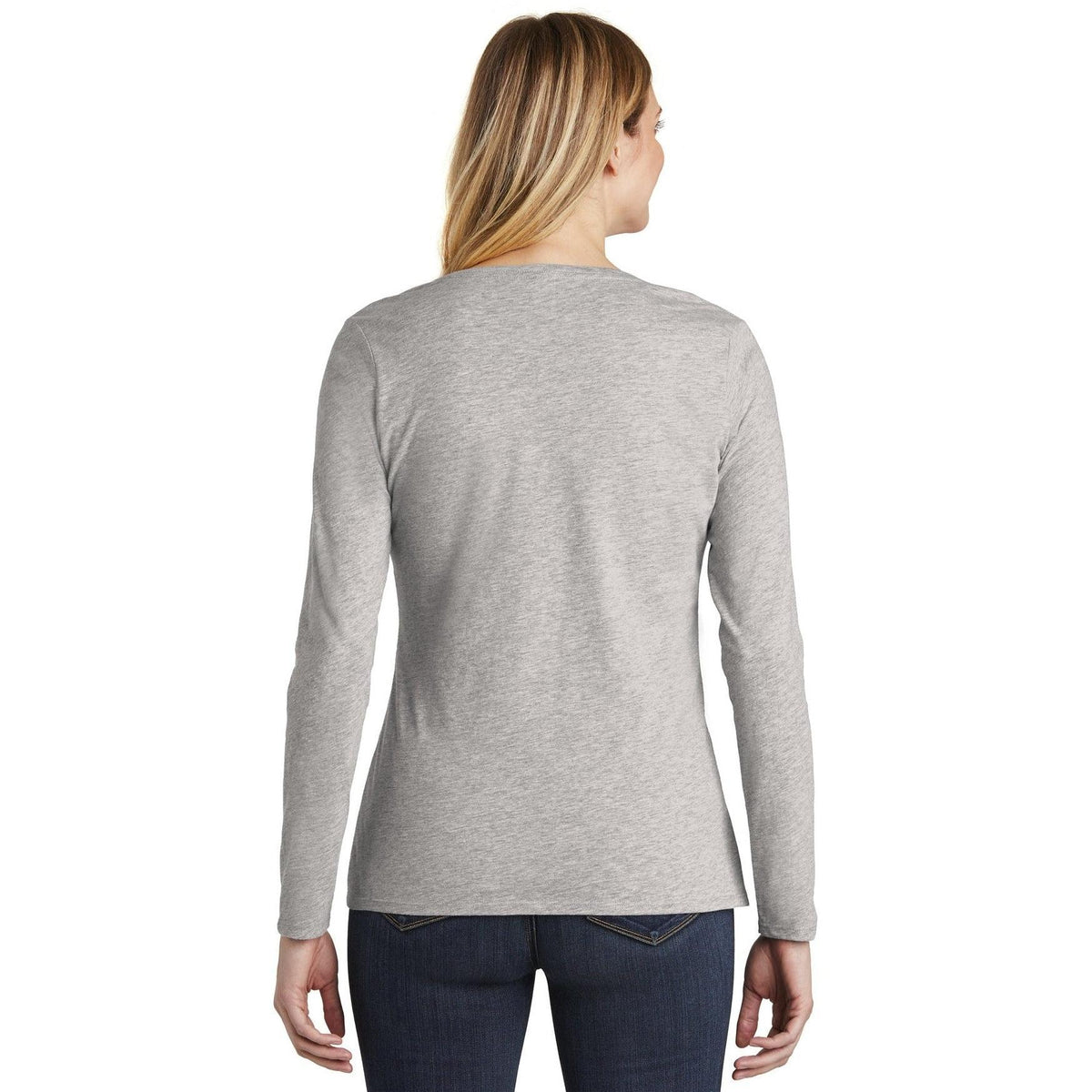 no-logo District Ladies Very Important Tee Long Sleeve V-Neck-Regular-District-Thread Logic