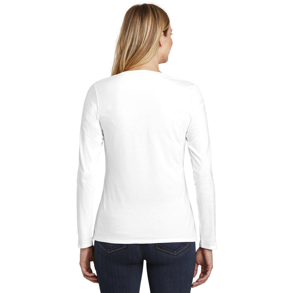 no-logo District Ladies Very Important Tee Long Sleeve V-Neck-Regular-District-Thread Logic