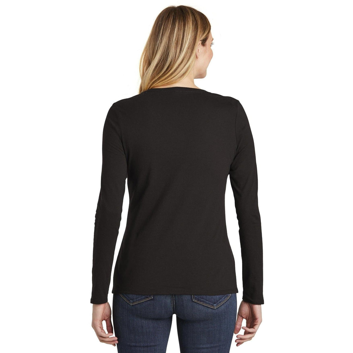 no-logo District Ladies Very Important Tee Long Sleeve V-Neck-Regular-District-Thread Logic
