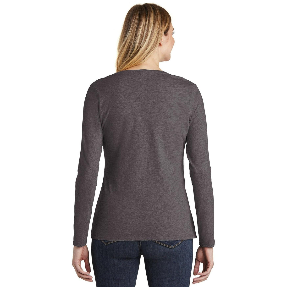 no-logo District Ladies Very Important Tee Long Sleeve V-Neck-Regular-District-Thread Logic