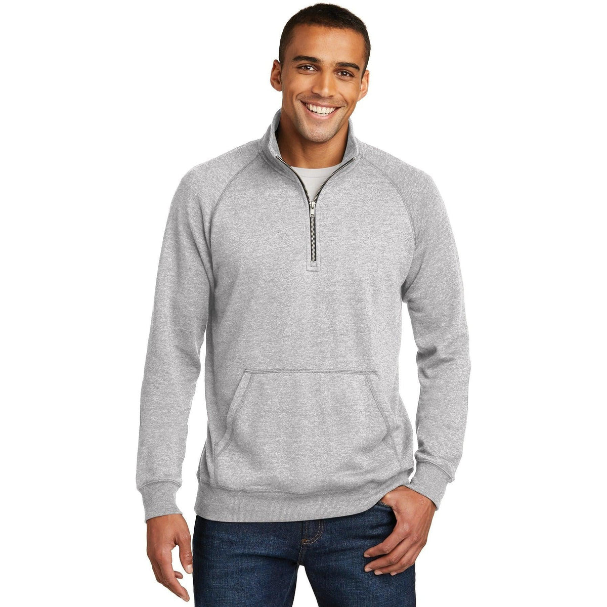 no-logo District Lightweight Fleece 1/4-Zip-Quarter Zips-District-Thread Logic