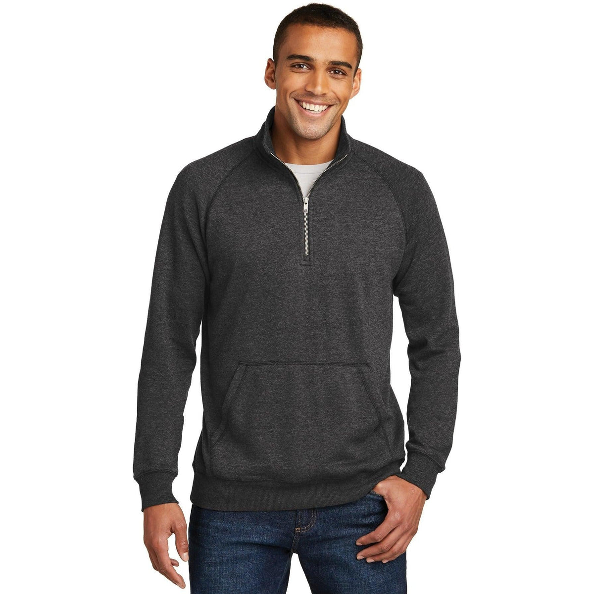 no-logo District Lightweight Fleece 1/4-Zip-Quarter Zips-District-Thread Logic