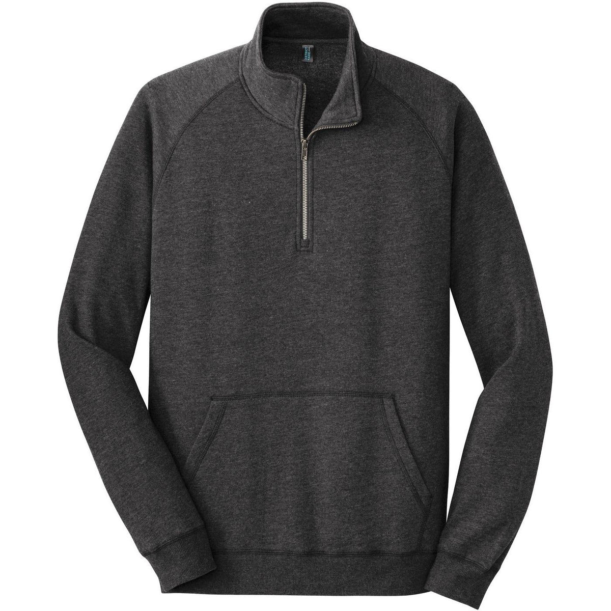 no-logo District Lightweight Fleece 1/4-Zip-Quarter Zips-District-Heathered Black-XS-Thread Logic