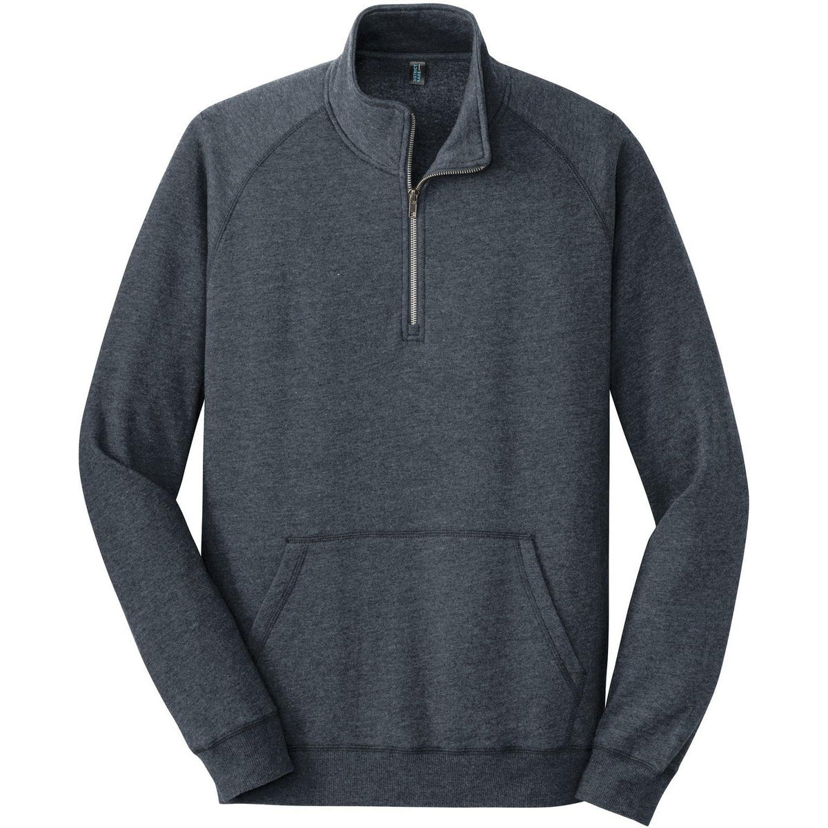 no-logo District Lightweight Fleece 1/4-Zip-Quarter Zips-District-Heathered Navy-XS-Thread Logic