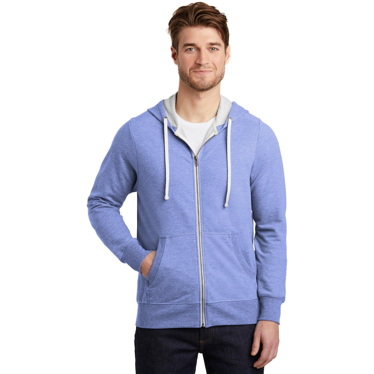 no-logo District Perfect Tri French Terry Full-Zip Hoodie-Full Zips-District-Thread Logic