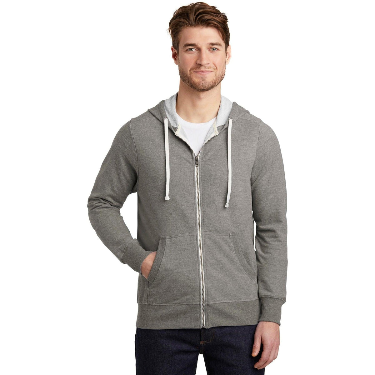 no-logo District Perfect Tri French Terry Full-Zip Hoodie-Full Zips-District-Thread Logic