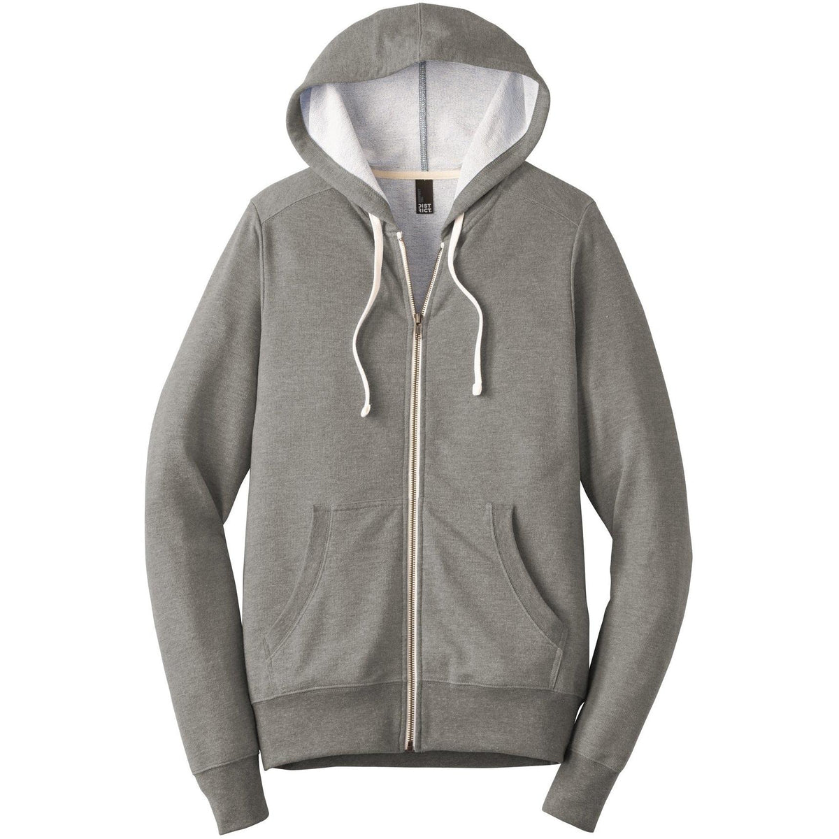 no-logo District Perfect Tri French Terry Full-Zip Hoodie-Full Zips-District-Grey Frost-XS-Thread Logic