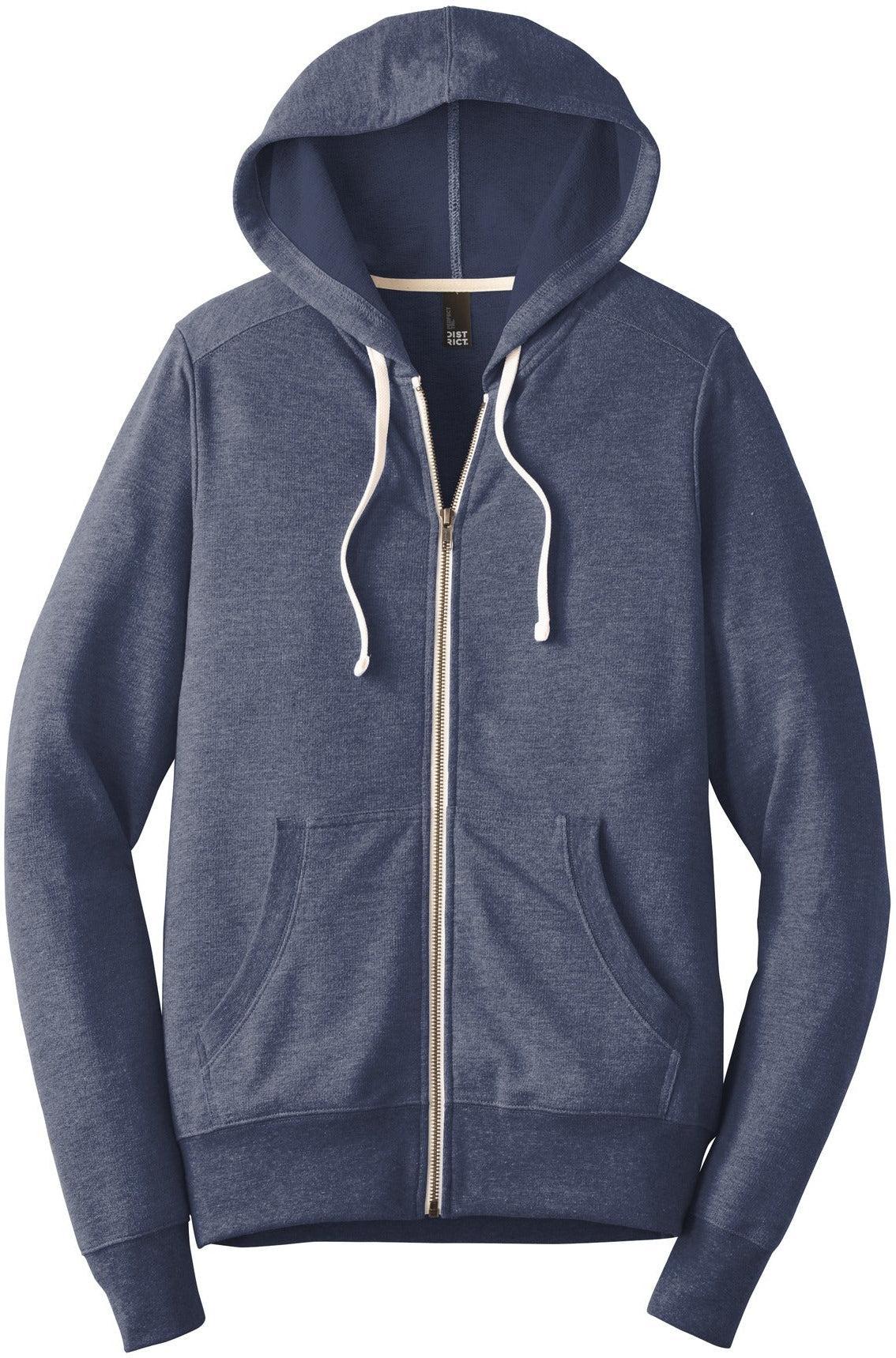 No-Logo CLOSEOUT - District Perfect Tri French Terry Full-Zip Hoodie-Full Zips-District-New Navy-XS-Thread Logic
