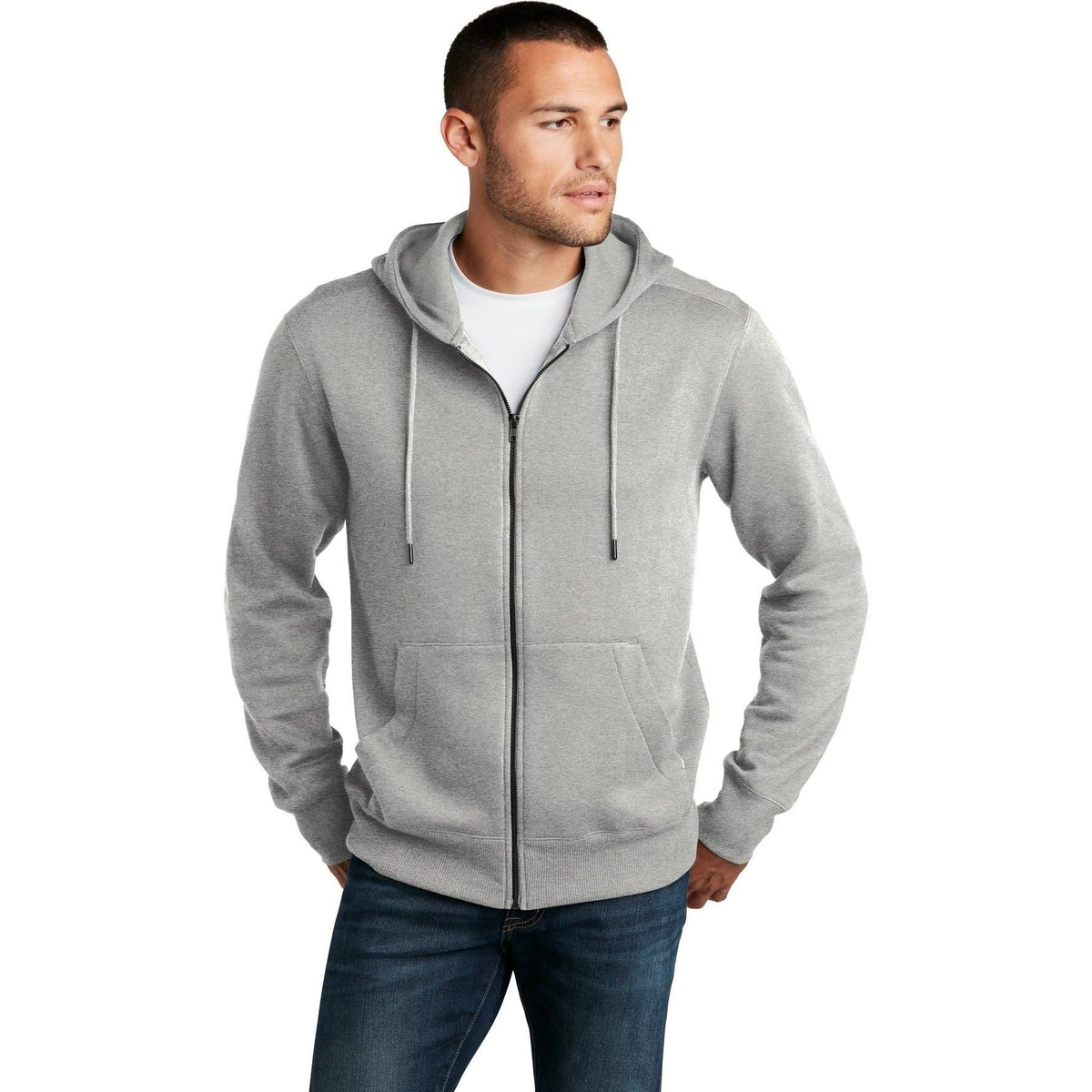 no-logo District Perfect Weight Fleece Full-Zip Hoodie-Regular-District-Thread Logic