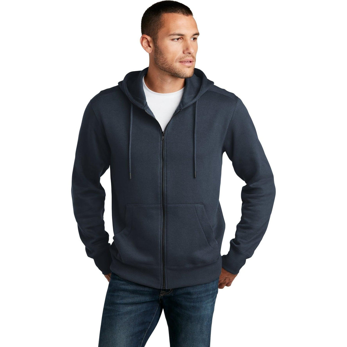 no-logo District Perfect Weight Fleece Full-Zip Hoodie-Regular-District-Thread Logic