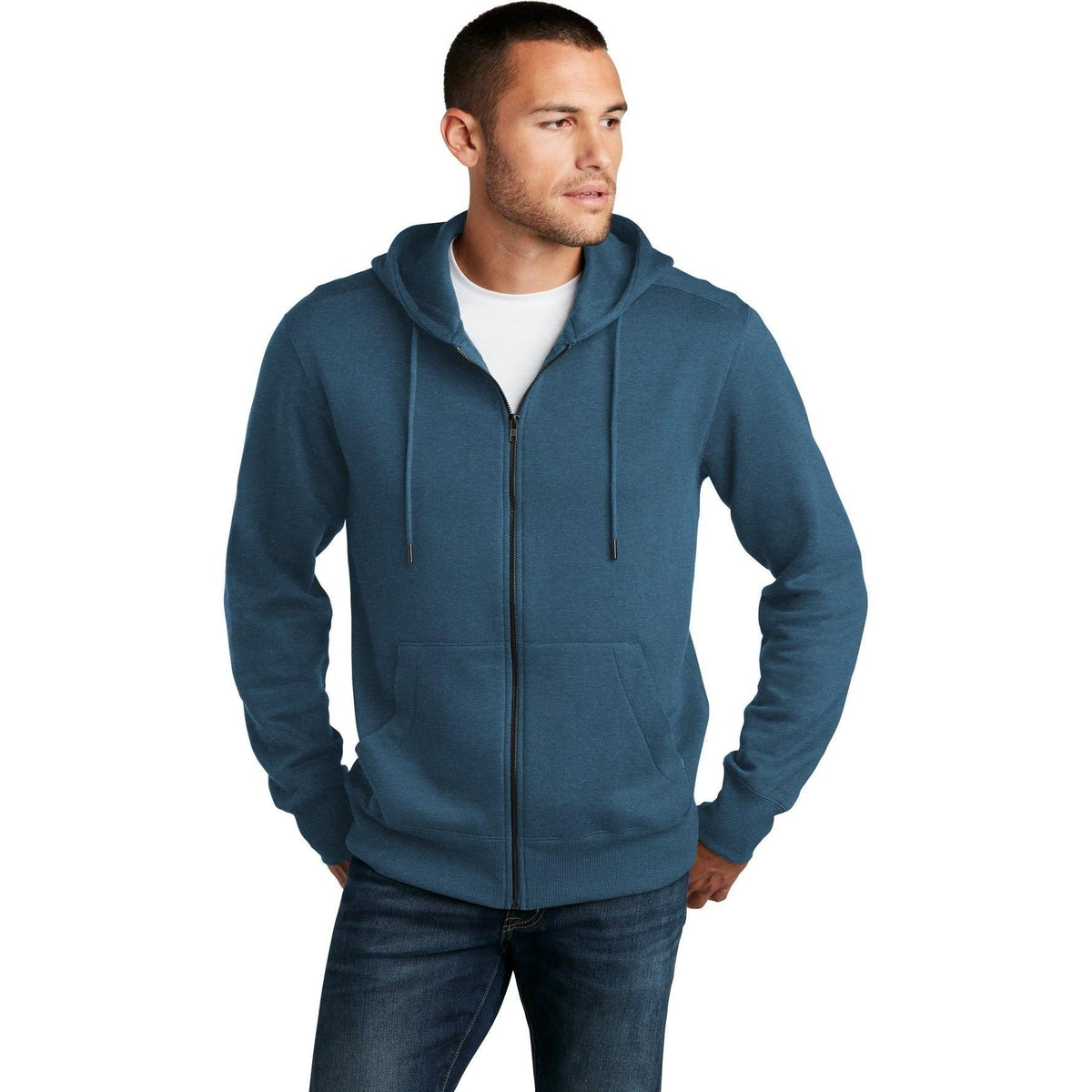 no-logo District Perfect Weight Fleece Full-Zip Hoodie-Regular-District-Thread Logic