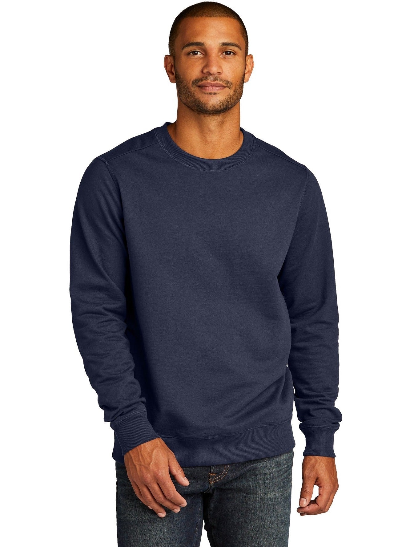 District DT8104 Crewneck Sweater with Custom Embroidery