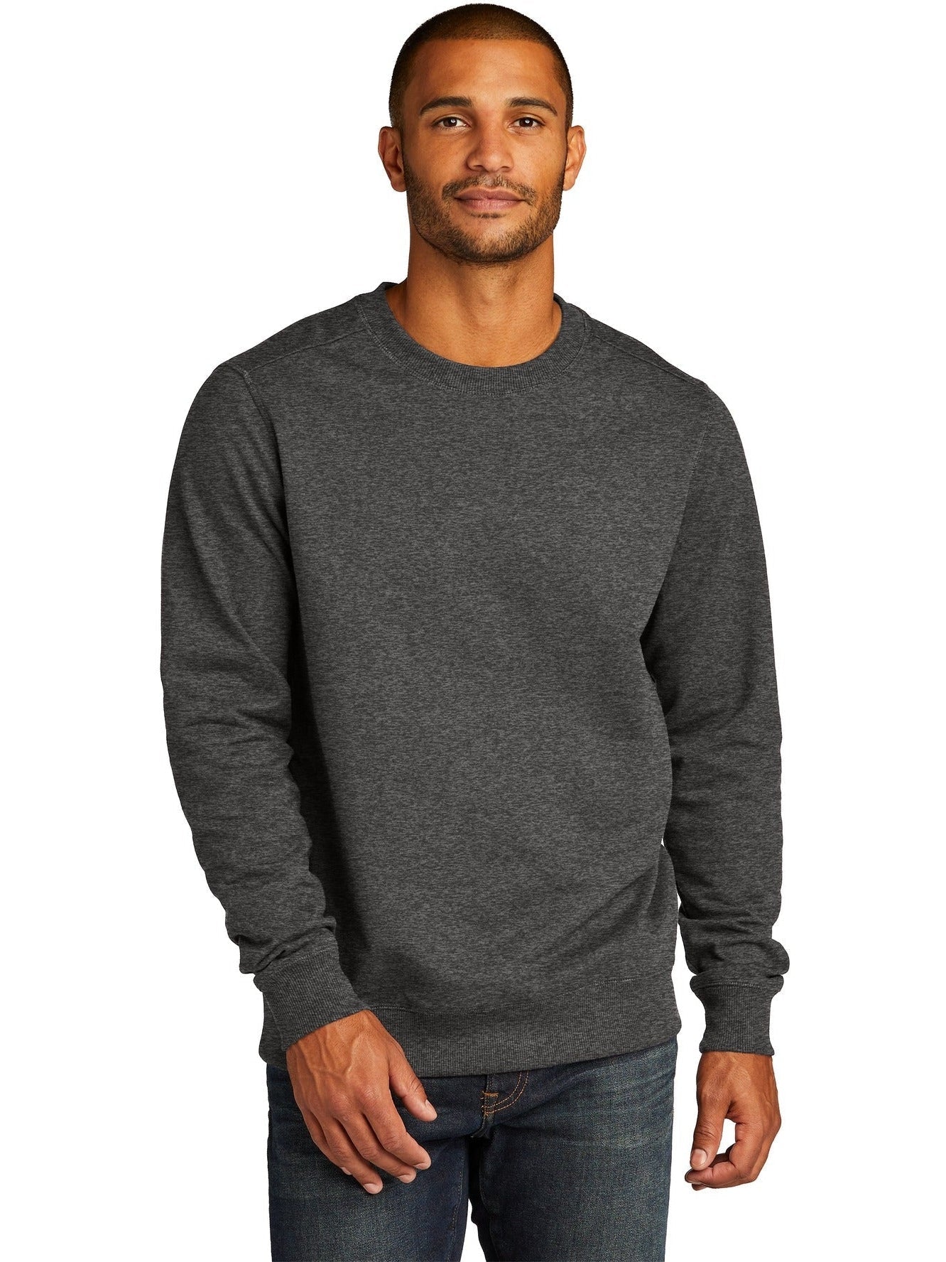 District DT8104 Crewneck Sweater with Custom Embroidery