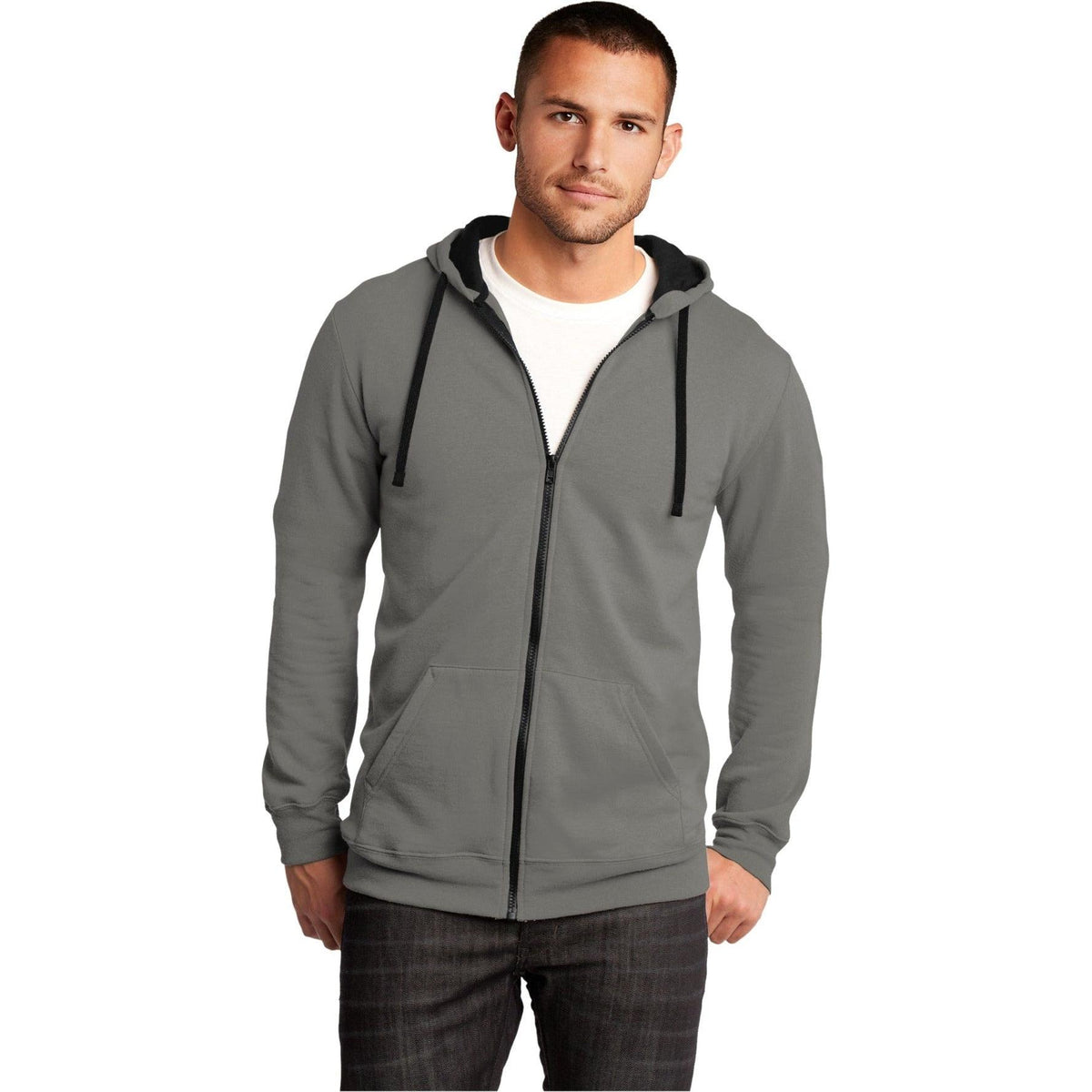 no-logo District The Concert Fleece Full-Zip Hoodie-Regular-District-Thread Logic