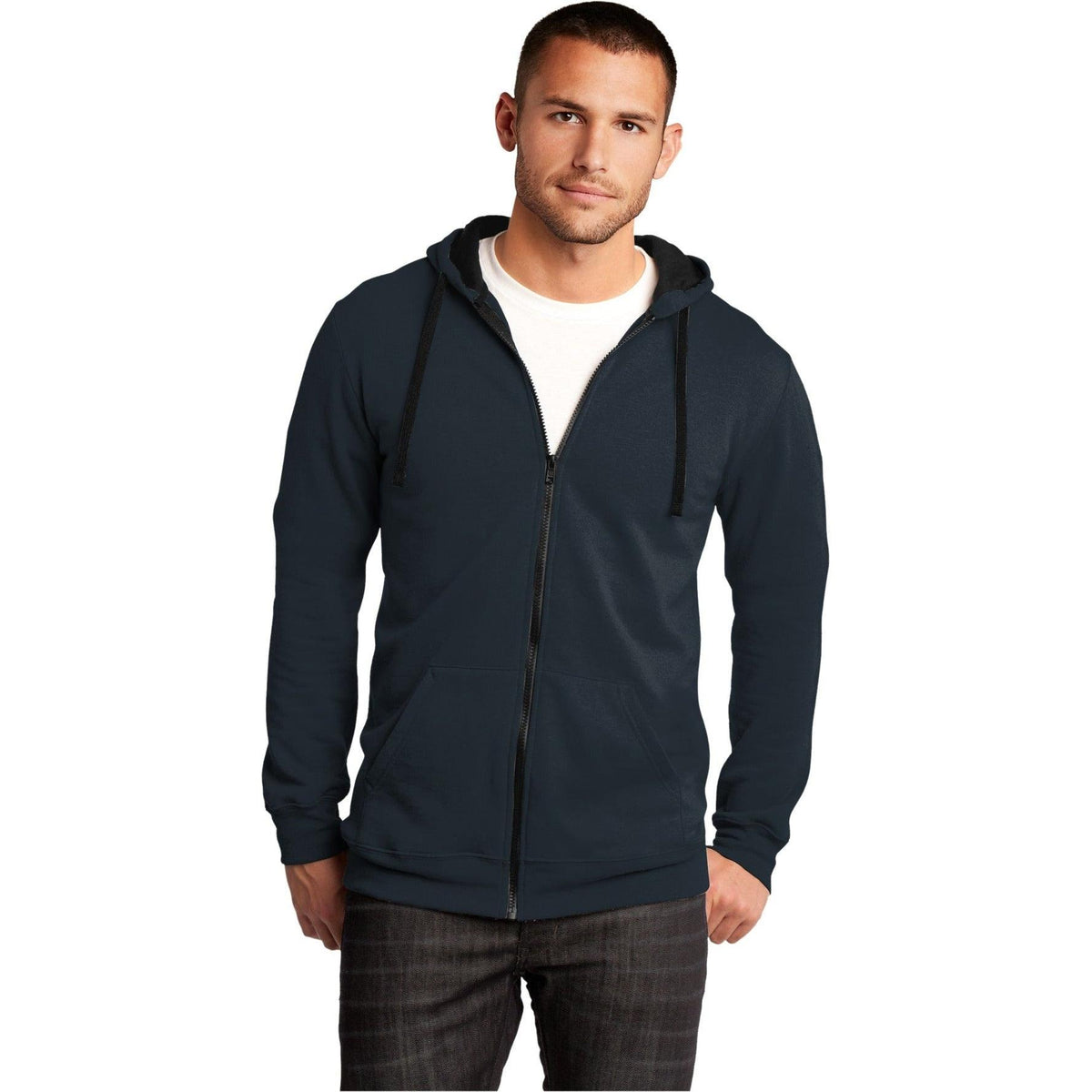 no-logo District The Concert Fleece Full-Zip Hoodie-Regular-District-Thread Logic