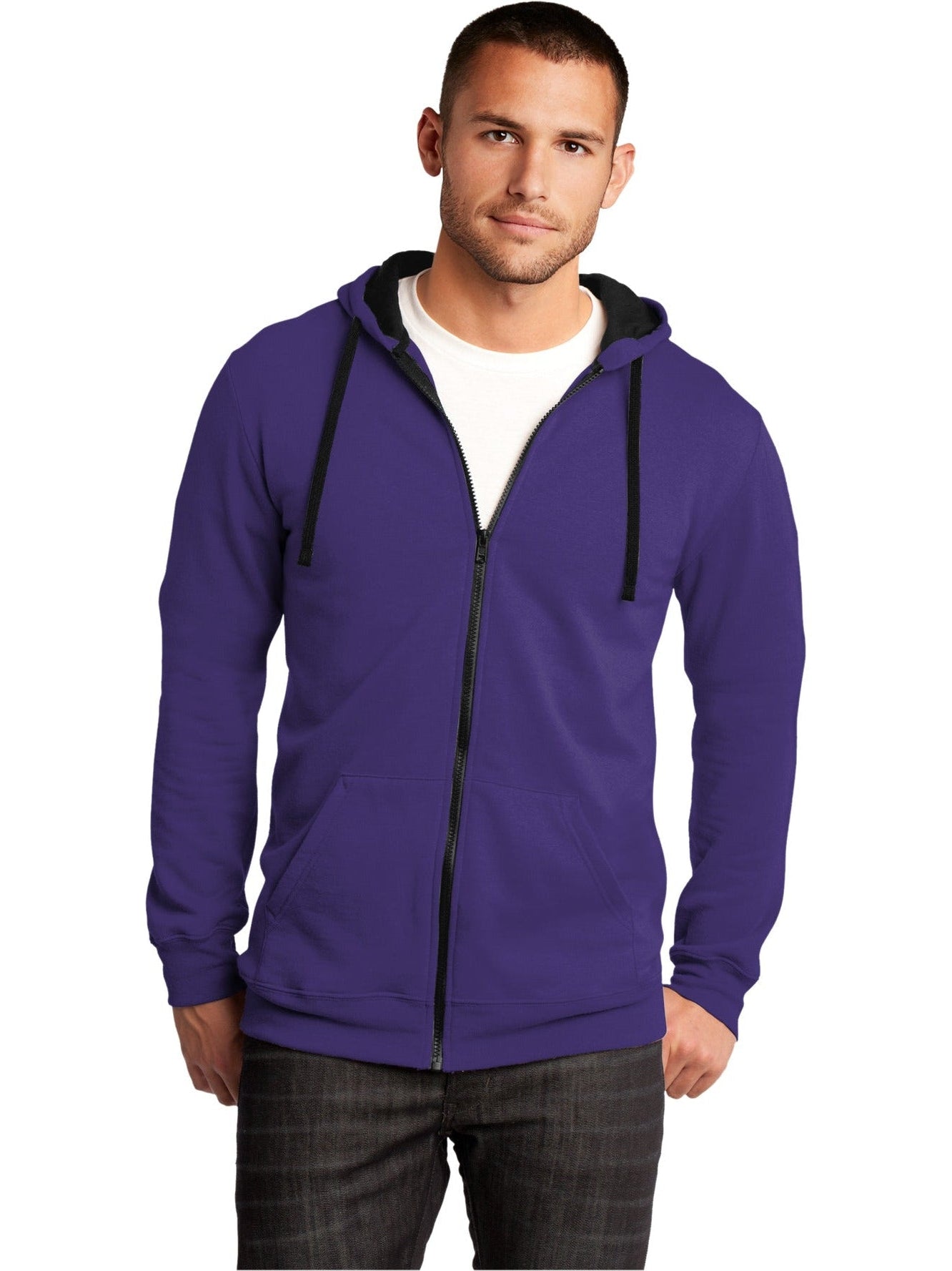 no-logo District The Concert Fleece Full-Zip Hoodie-Regular-District-Thread Logic