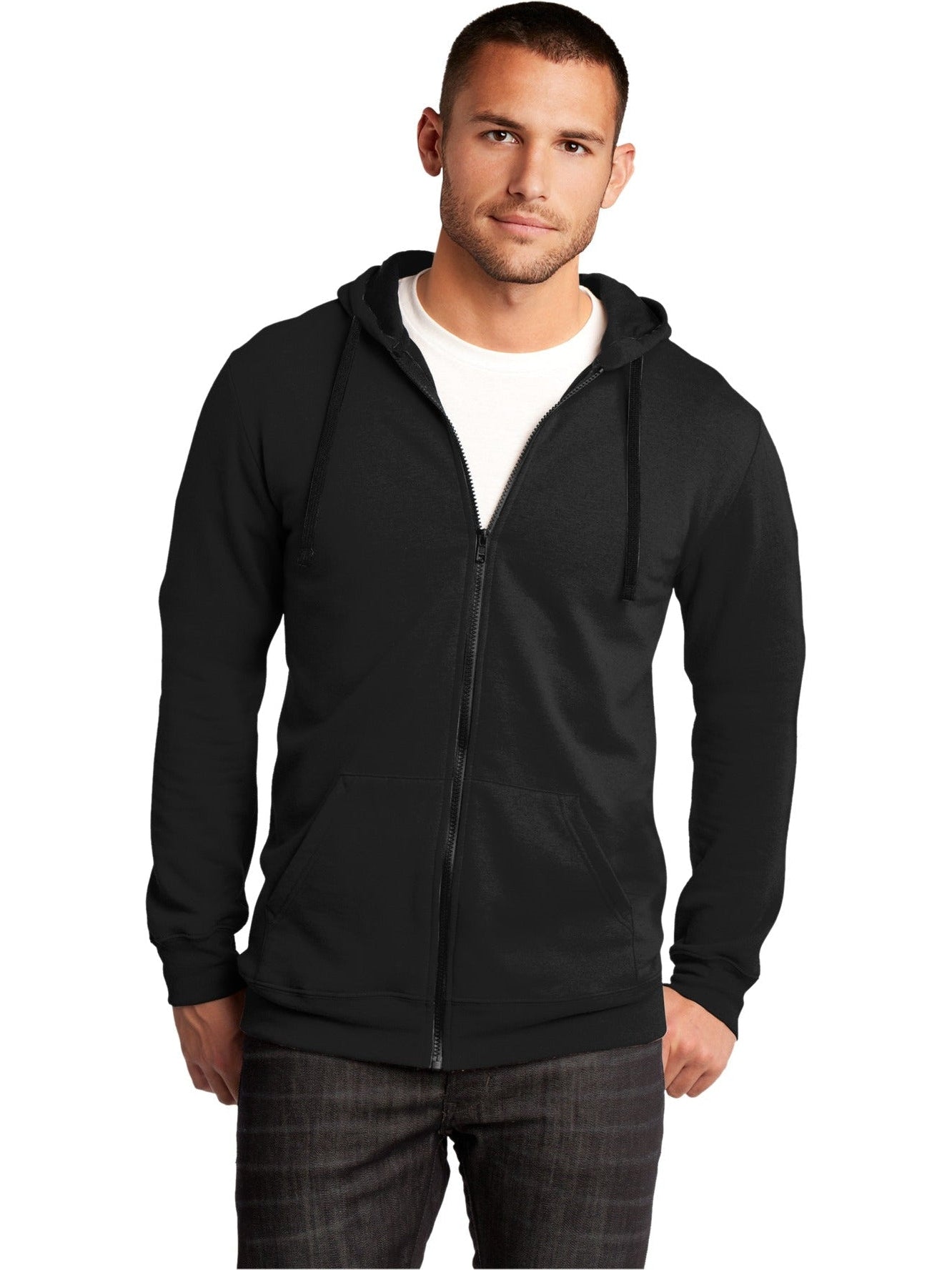 no-logo District The Concert Fleece Full-Zip Hoodie-Regular-District-Thread Logic