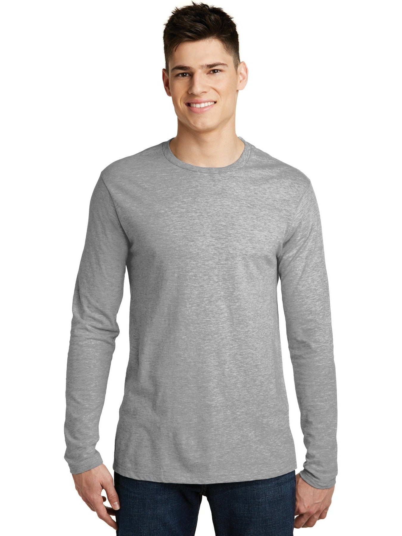 no-logo District Very Important Tee Long Sleeve-Regular-District-Light Heather Grey-S-Thread Logic