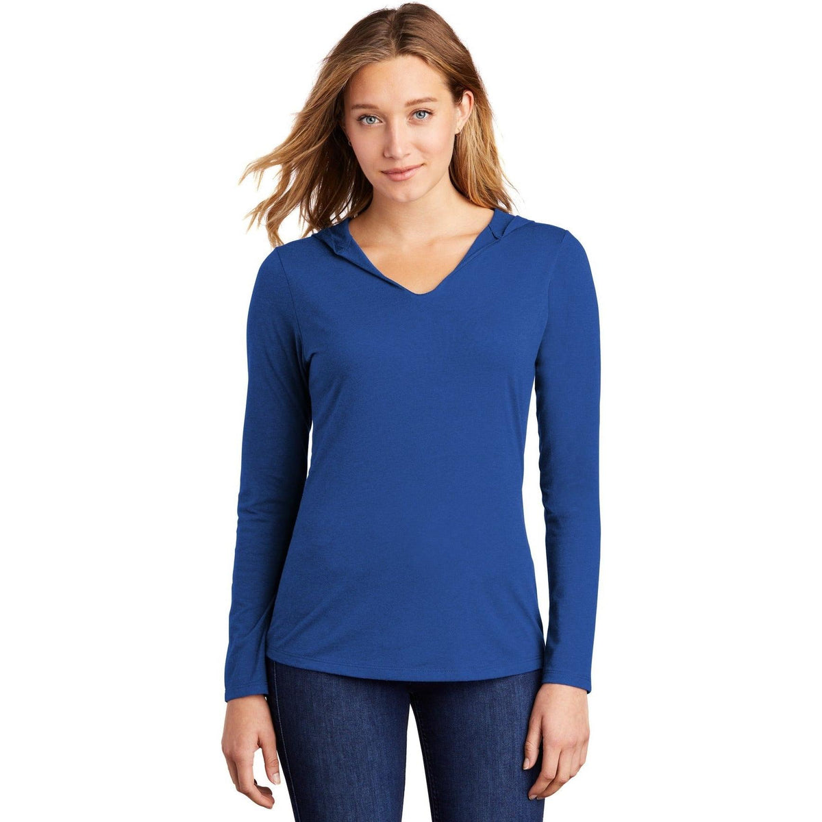 no-logo District Women’s Perfect Tri-Long Sleeve Hoodie-Regular-District-Thread Logic