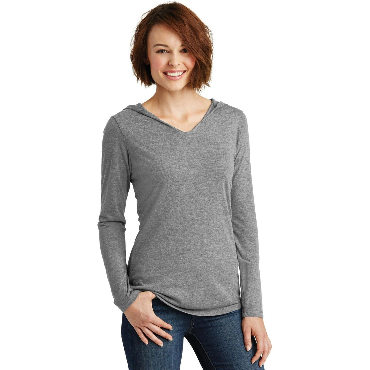 no-logo District Women’s Perfect Tri-Long Sleeve Hoodie-Regular-District-Thread Logic