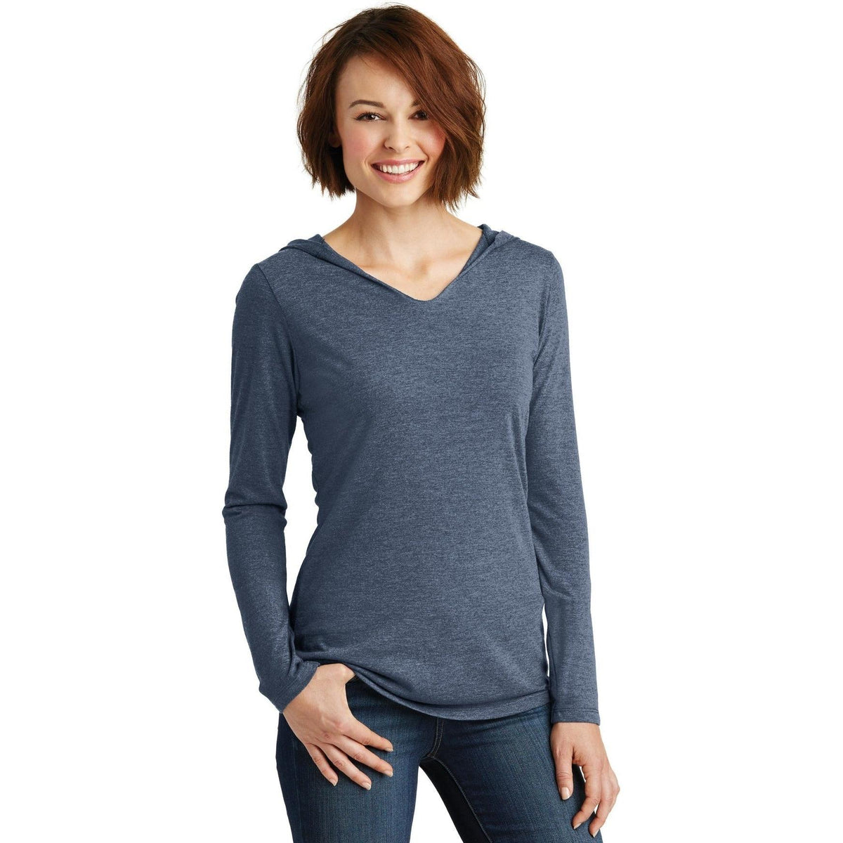 no-logo District Women’s Perfect Tri-Long Sleeve Hoodie-Regular-District-Thread Logic