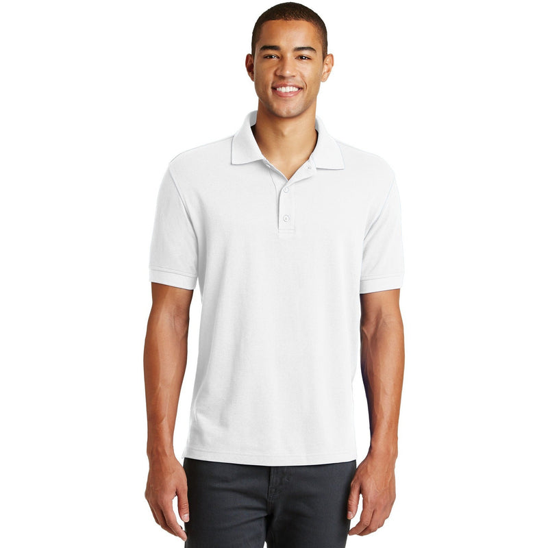 no-logo CLOSEOUT - Eddie Bauer Cotton Pique Polo-Eddie Bauer-White-L-Thread Logic