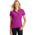 no-logo CLOSEOUT - Eddie Bauer Ladies Cotton Pique Polo-Eddie Bauer-Deep Magenta-L-Thread Logic