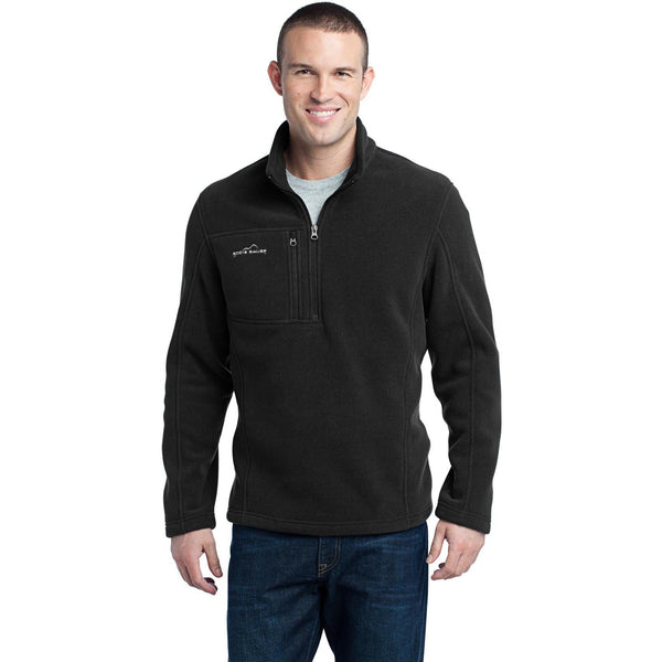 no-logo CLOSEOUT - Eddie Bauer 1/4-Zip Fleece Pullover-Eddie Bauer-Black-M-Thread Logic